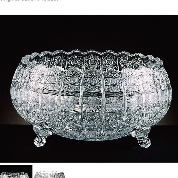 Bohemia Crystal made in Czech Republic 3 legged hand cut luxury Crystal bowl - Picture 1 of 6
